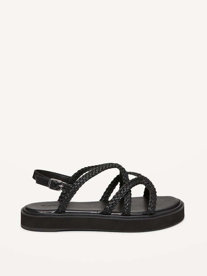 Braided Strap Platform Sandals for Women
