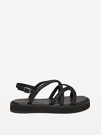 Braided Strap Platform Sandals for Women