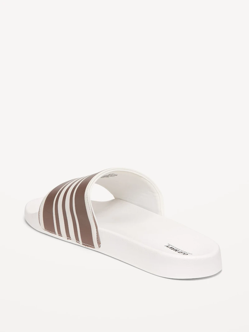 Faux-Leather Slide Sandals for Men
