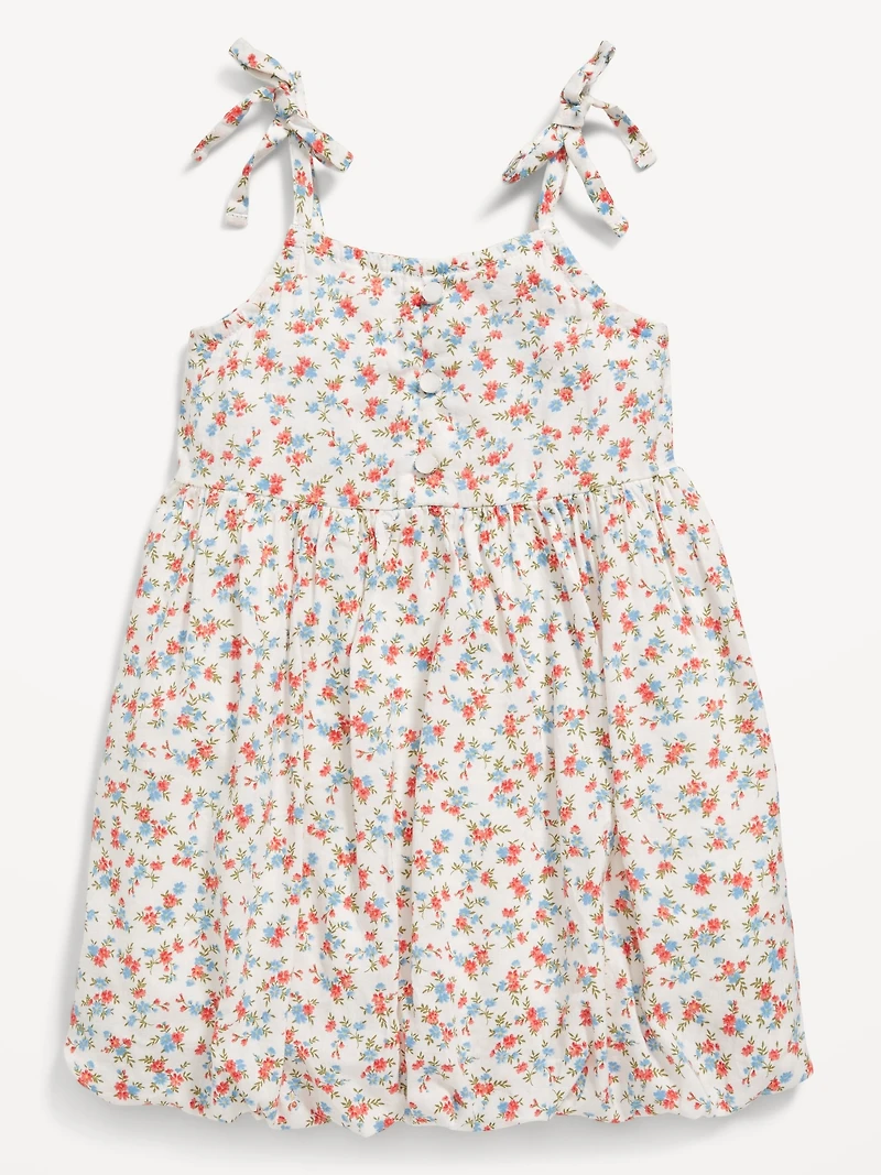 Printed Sleeveless Bubble Dress for Toddler Girls