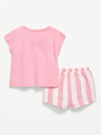 Ringer Graphic T-Shirt and Shorts Set for Baby
