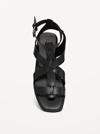 Faux-Leather Gladiator Sandals for Women