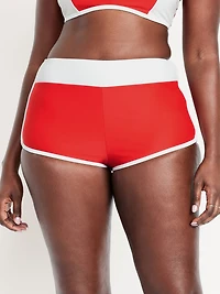 High-Waisted Matte Swim Shorts