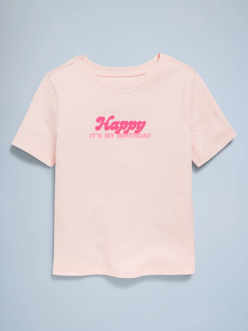 Birthday Graphic T-Shirt for Toddler Girls