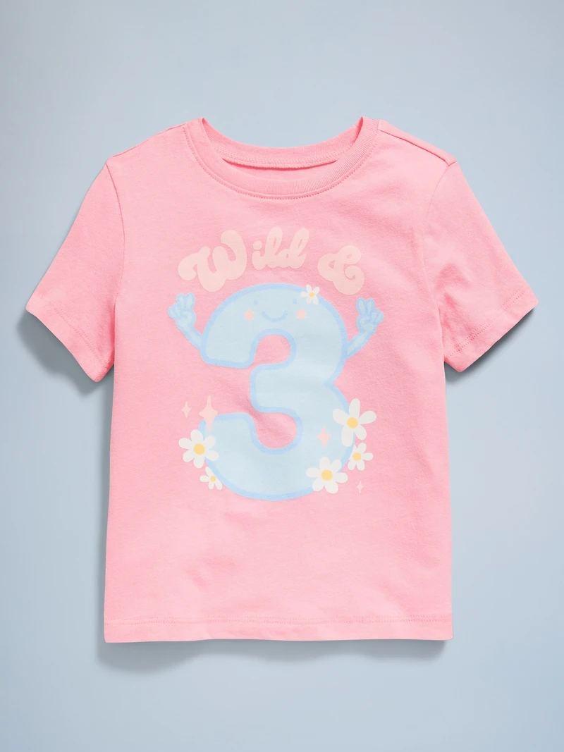 Birthday Graphic T-Shirt for Toddler Girls