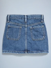 High-Waisted Button-Front Jean Skirt for Toddler Girls