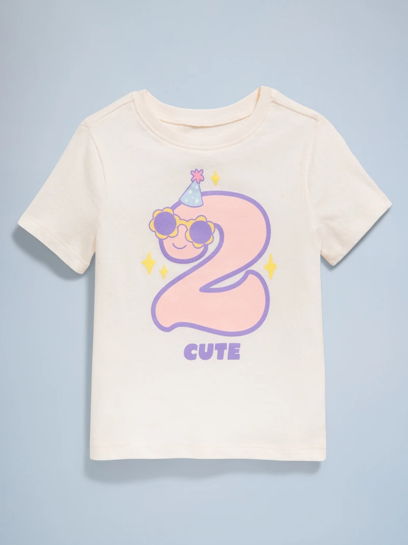 Birthday Graphic T-Shirt for Toddler Girls