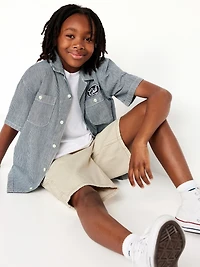 Knee Length Baggy Carpenter Jean Shorts for Boys