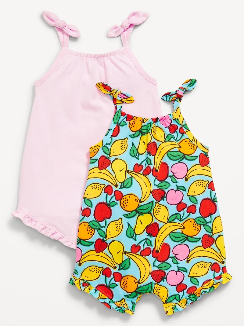 Sleeveless Tie-Knot One-Piece Romper 2-Pack for Baby