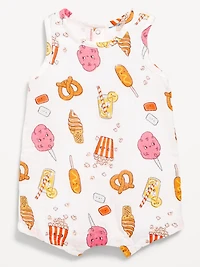 Printed Sleeveless Double-Weave One-Piece Romper for Baby