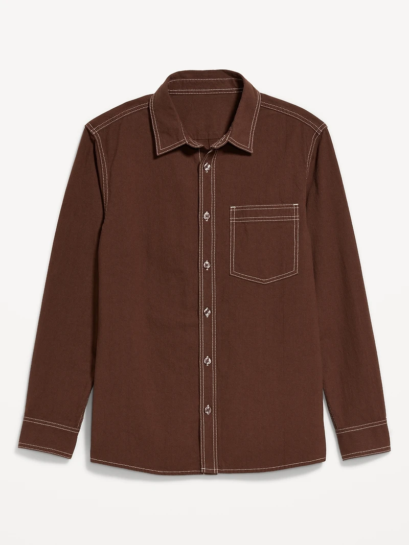 Contrast Stitch Workwear Shirt