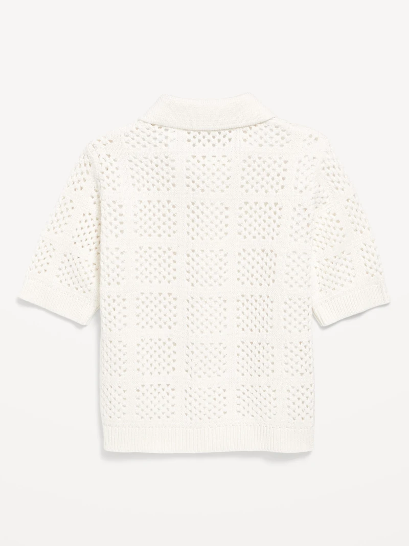 Oversized Crochet-Knit Shirt for Toddler Boys
