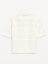 Oversized Crochet-Knit Shirt for Toddler Boys