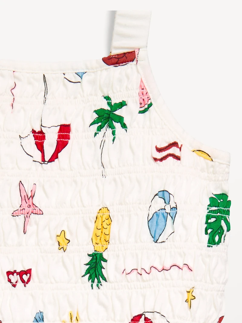 Sleeveless Smocked Romper for Girls