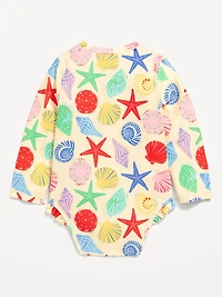 Printed Zip-Front Rashguard One-Piece Swimsuit for Baby