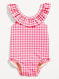 Printed Ruffle-Trim One-Piece Swimsuit for Baby