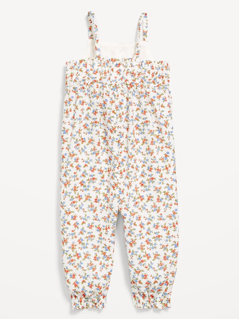 Printed Sleeveless Pocket Jumpsuit for Baby