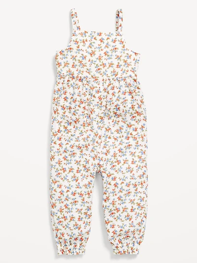 Printed Sleeveless Pocket Jumpsuit for Baby