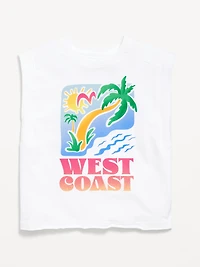 Sleeveless Muscle Graphic T-Shirt for Girls