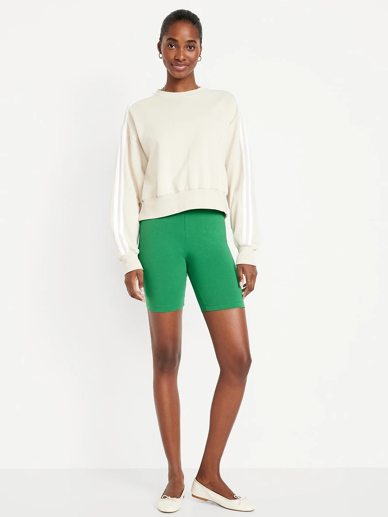 High-Waisted Biker Shorts -- 8-inch inseam