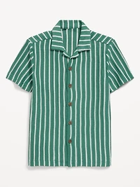 Printed Short-Sleeve Sweater-Knit Shirt for Boys