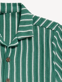 Printed Short-Sleeve Sweater-Knit Shirt for Boys
