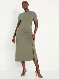 Ruched Midi T-Shirt Dress