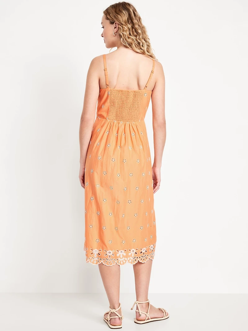 Fit & Flare Eyelet Midi Dress