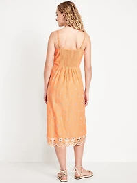 Fit & Flare Eyelet Midi Dress