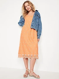 Fit & Flare Eyelet Midi Dress