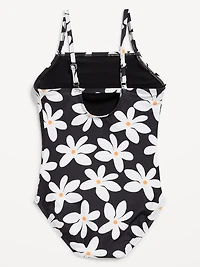 Printed Back Cutout One-Piece Swimsuit for Girls