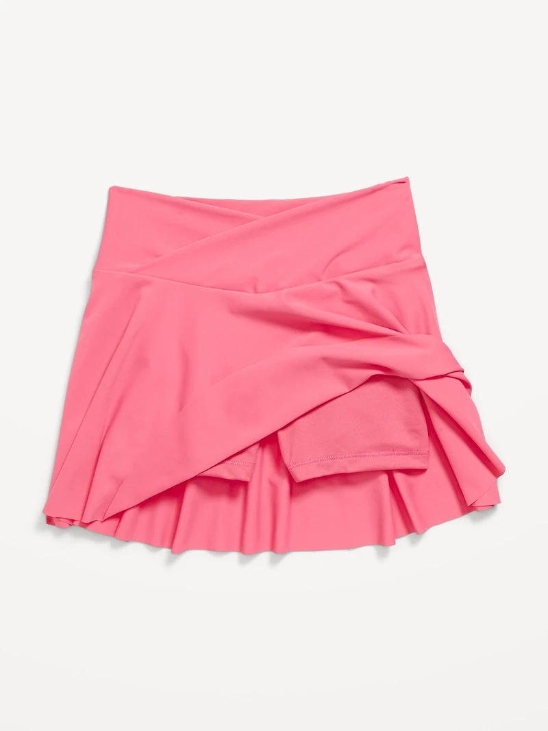 High-Waisted Crossover PowerSoft Skort for Girls