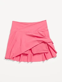 High-Waisted Crossover PowerSoft Skort for Girls