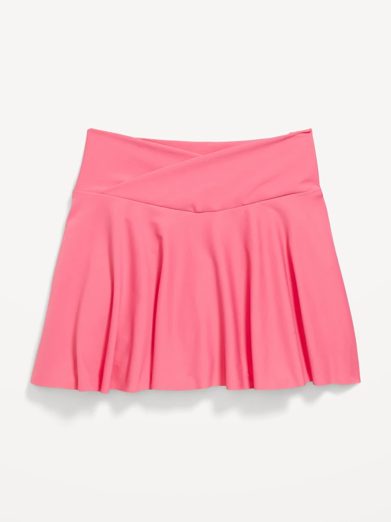 High-Waisted Crossover PowerSoft Skort for Girls
