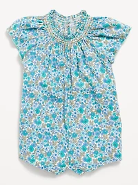 Printed Flutter-Sleeve One-Piece Romper for Baby