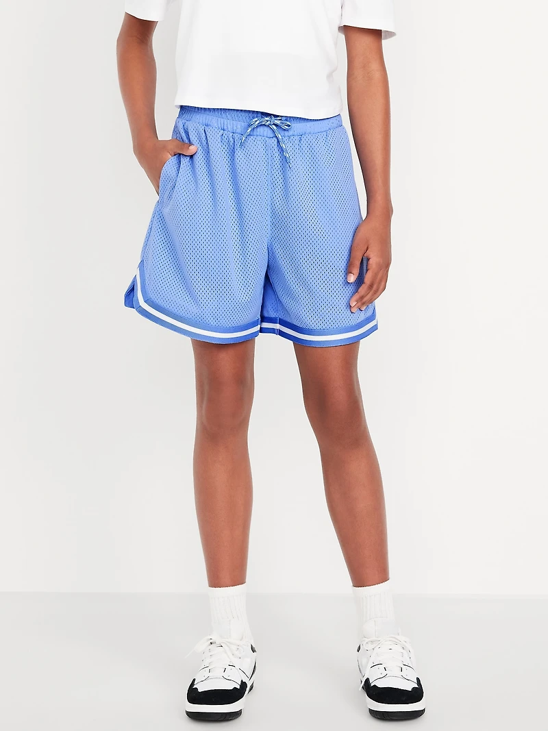 High-Waisted Mesh Basketball Shorts for Girls
