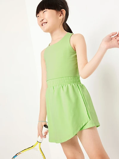 PowerChill Criss-Cross Performance Shorts Bodysuit for Girls