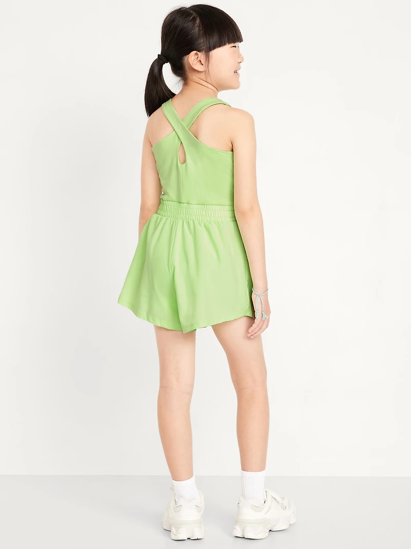 PowerChill Criss-Cross Performance Shorts Bodysuit for Girls