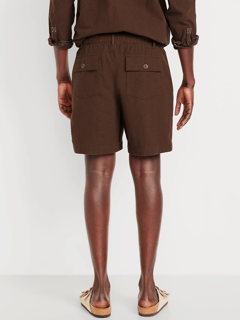Crepe Workwear Shorts -- 7-inch inseam