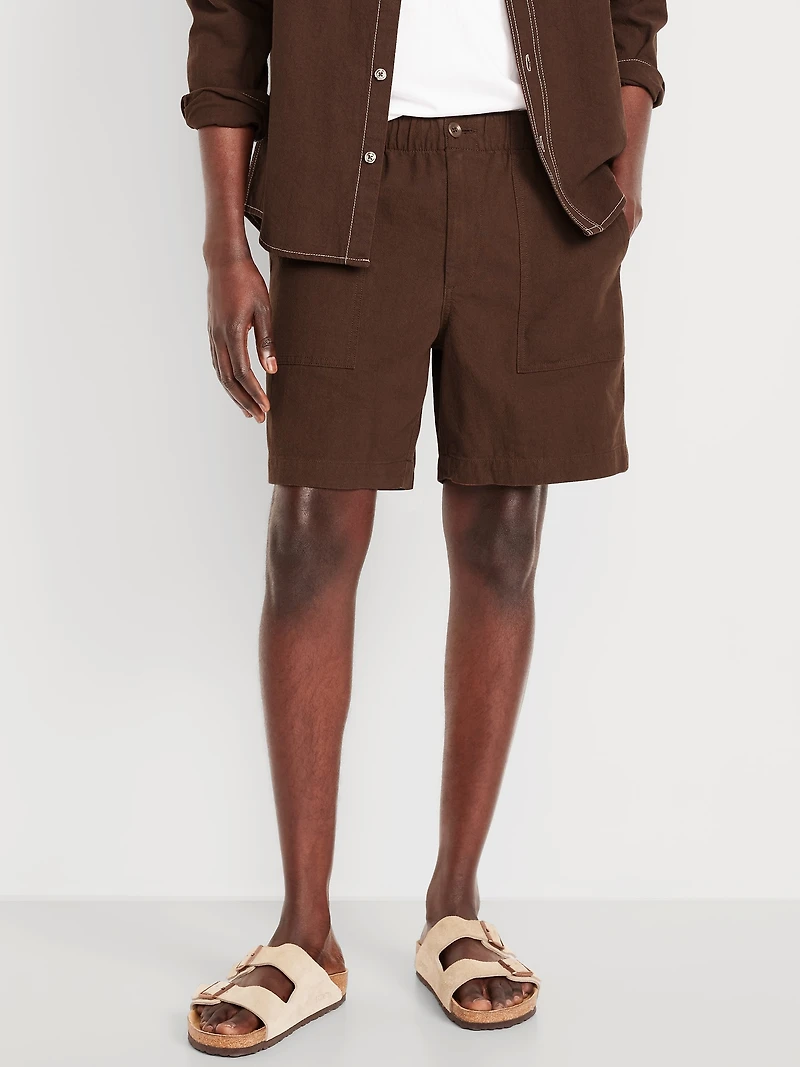 Crepe Workwear Shorts -- 7-inch inseam