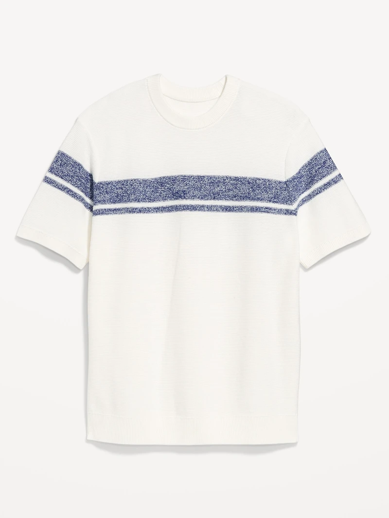 Short-Sleeve Striped Sweater