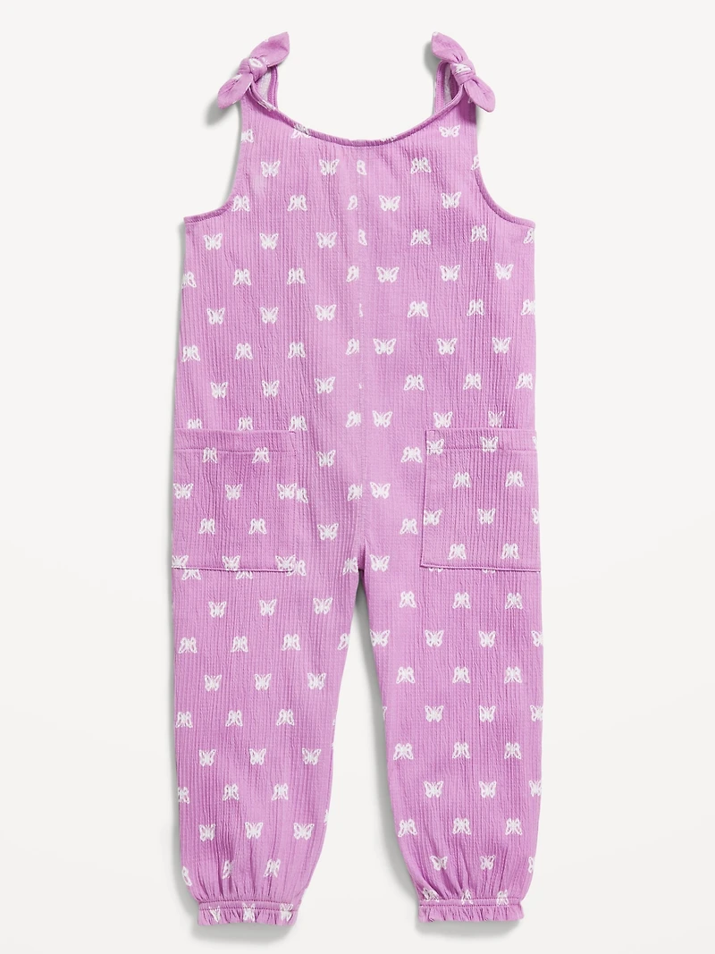 Sleeveless Jacquard-Knit Jumpsuit for Toddler Girls