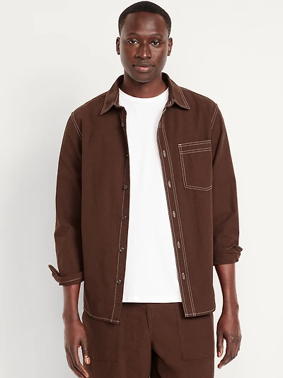 Contrast Stitch Workwear Shirt
