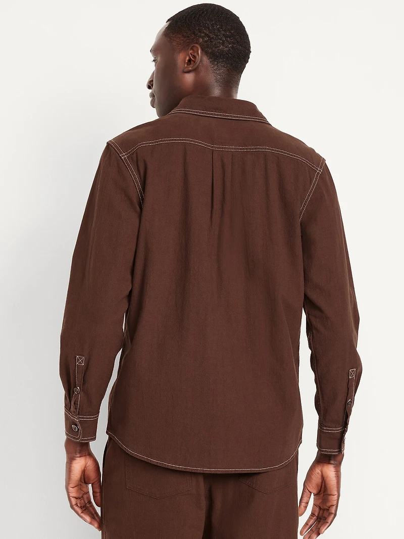 Contrast Stitch Workwear Shirt