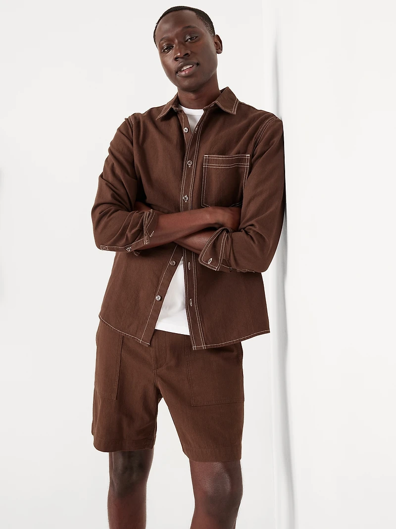 Contrast Stitch Workwear Shirt