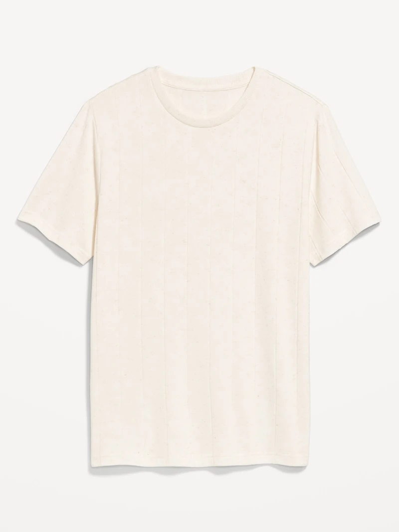 Crew-Neck Ribbed T-Shirt