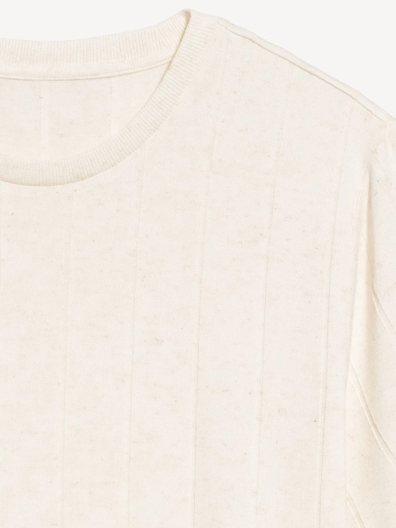 Crew-Neck Ribbed T-Shirt