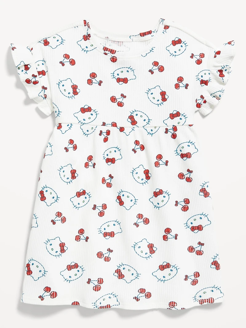 Ruffle-Sleeve Licensed Graphic Dress for Toddler Girls
