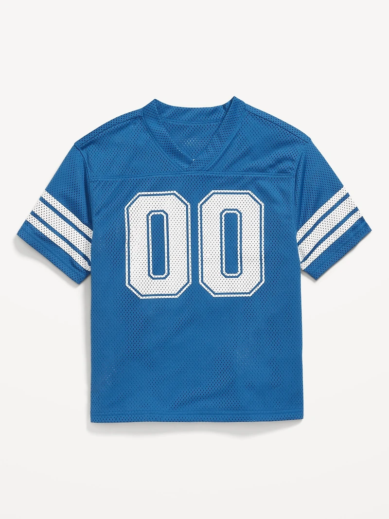 Oversized Boxy Mesh Graphic T-Shirt for Boys