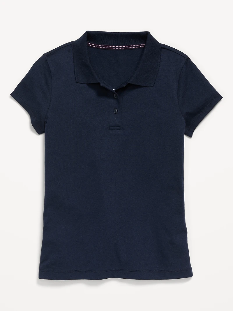 School Uniform Jersey-Knit Polo Shirt for Girls